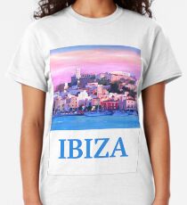 Retro poster Ibiza old town and harbor pearl of the Mediterranean Classic T-Shirt