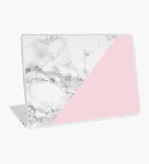 Vinilo para portátil Marble + Pink Pastel Color. Geometría clásica.