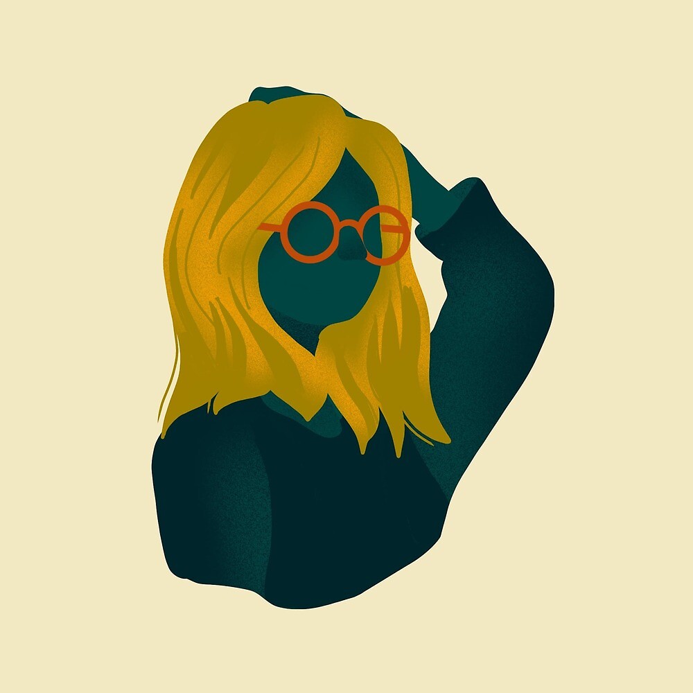 Blonde Girl With Glasses By Haleycate Redbubble