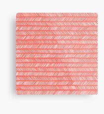 Coral Thin Herringbone Metal Print