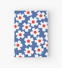 QUADRATISCHE BLUMEN, Blumen im japanischen Stil in rotem und französischem Blau Notizbuch