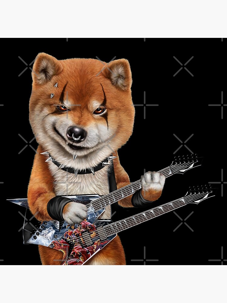 Metal Shiba Dog As Guitarist In Heavy Metal Band Tote Bag