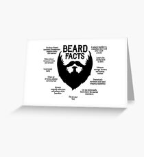 Beard Facts (black) Greeting Card