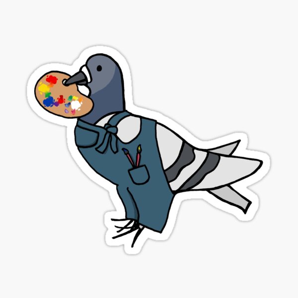 Fred the Pigeon Artist Coosplay Sticker Sticker