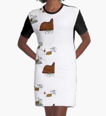 Lustige Schnecken Ending Design Markerpen Kunstdruck Einzigartig T-Shirt Kleid