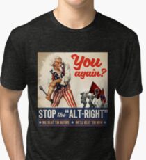 Antifa - Stop the Alt Right - Anti Trump Tri-blend T-Shirt