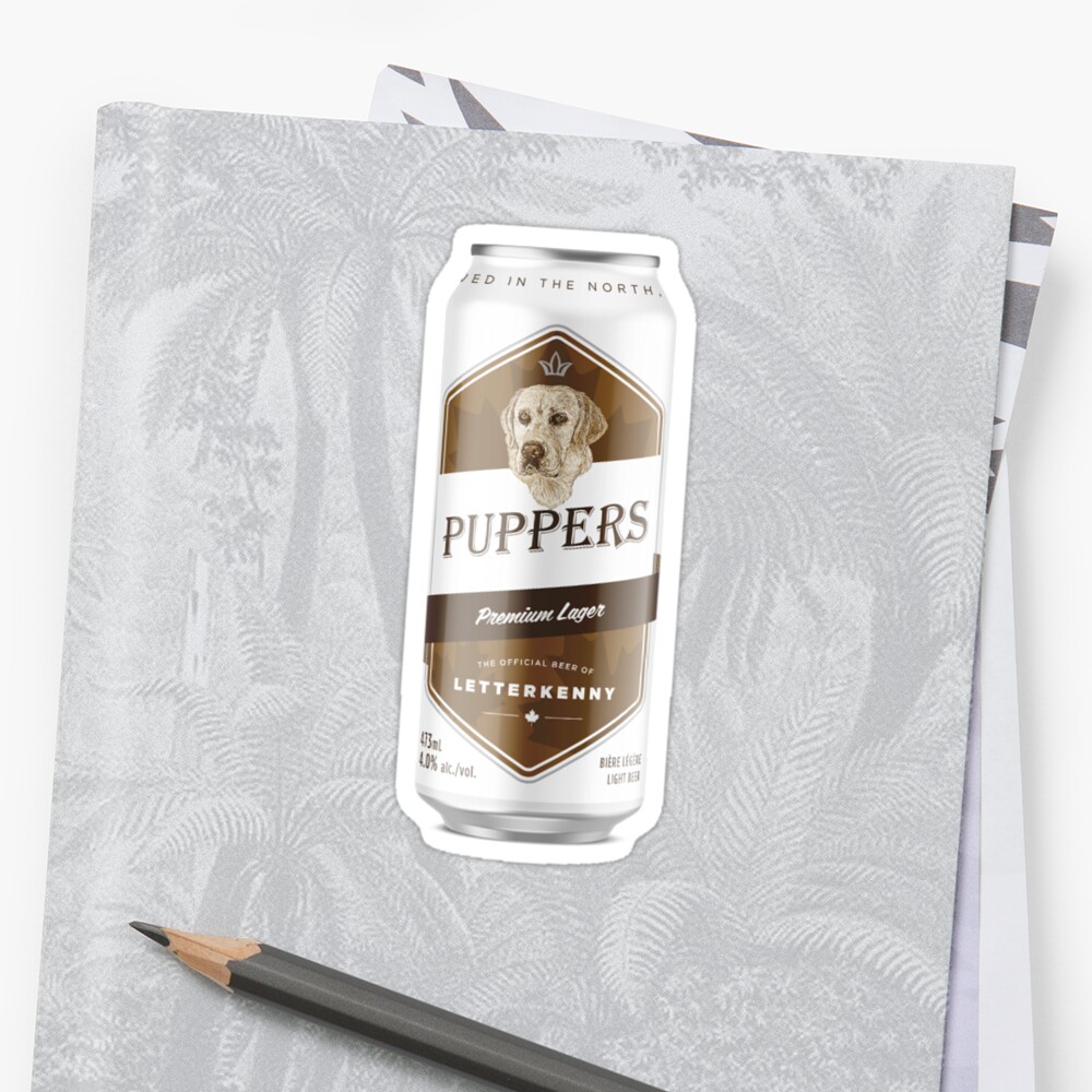 puppers-officially-wayne-s-favourite-beer-sticker-by-scottk23