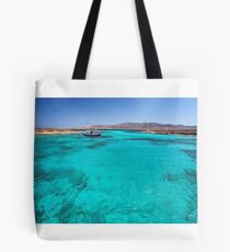 Blue lagoon in Antiparos islands, Greece Tote Bag