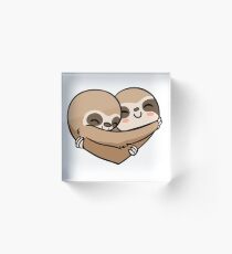 Sloth Heart Acrylic Block