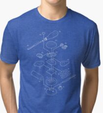 Exploded Cheeseburger with all the trimmings Tri-blend T-Shirt
