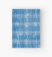 Blue wave with spirals Hardcover Journal
