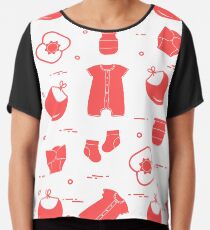 Newborn baby seamless pattern. Chiffon Top