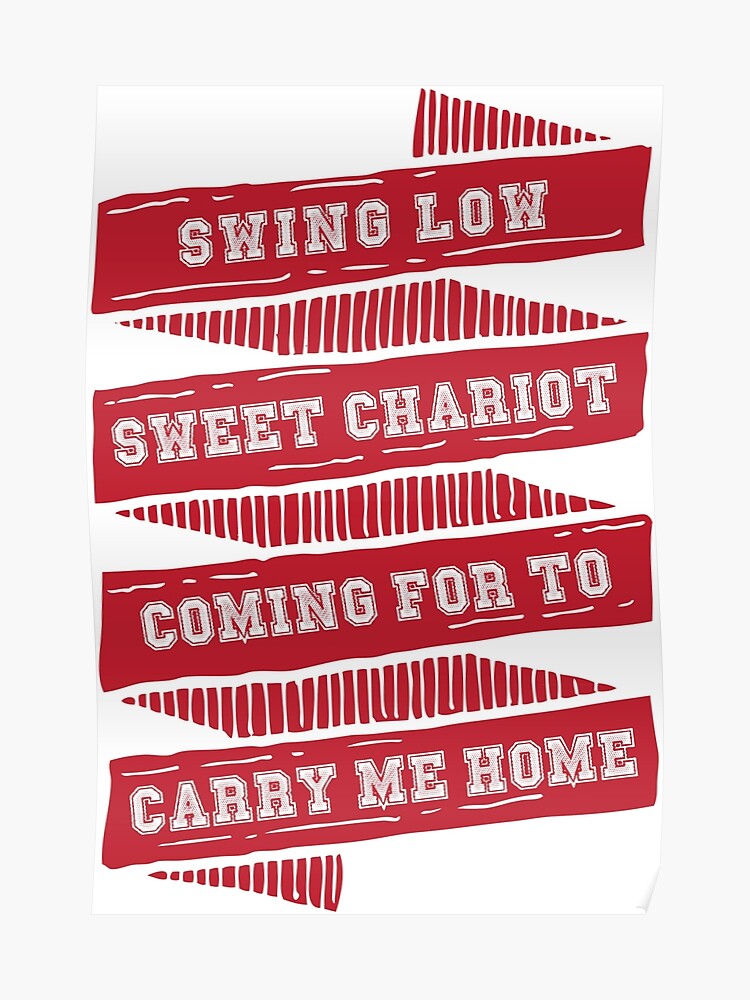 Rugby England Swing Low Sweet Chariot Banner Poster