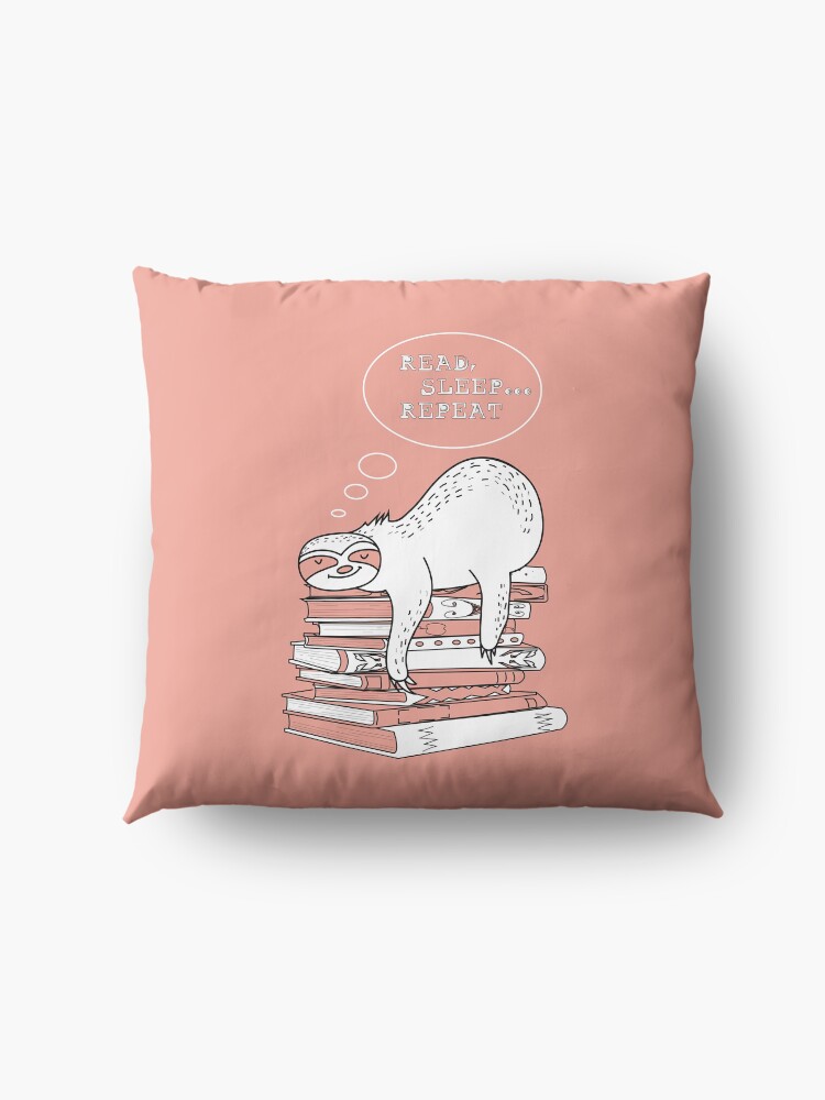 sloth reading pillow