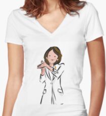 Cartoon Nancy Women's Fitted V-Neck T-Shirt