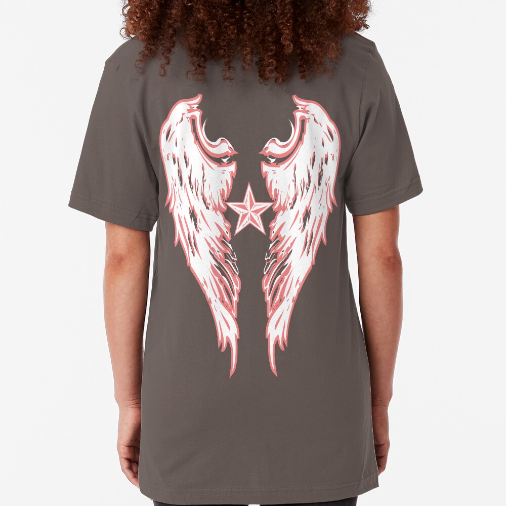 Angel Wings Wht Slim Fit T-Shirt