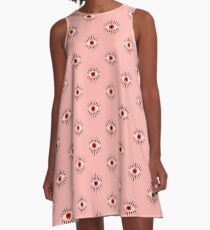 Red Eye A-Line Dress