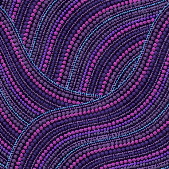 "Dot Art Aboriginal Art Waves Purple" Poster by Nartissima Redbubble