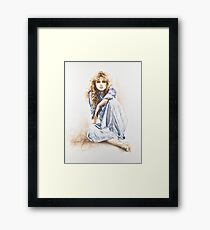 "Hippy Girl" Painting in Oils Framed Print