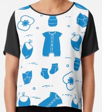 Newborn baby seamless pattern. Chiffon Top
