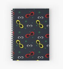 Nineties Oval sunglasses on slate blue Spiral Notebook