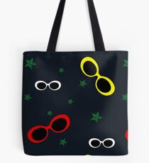 Nineties Oval sunglasses on slate blue Tote Bag
