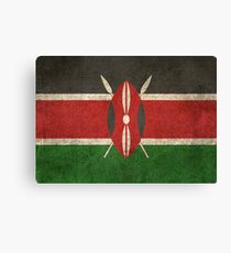 Old and Worn Distressed Vintage Flag of Kenya Canvas Print
