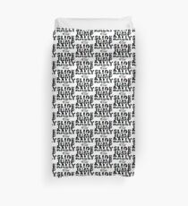Slide Jump Rally - Black & White/White Duvet Cover