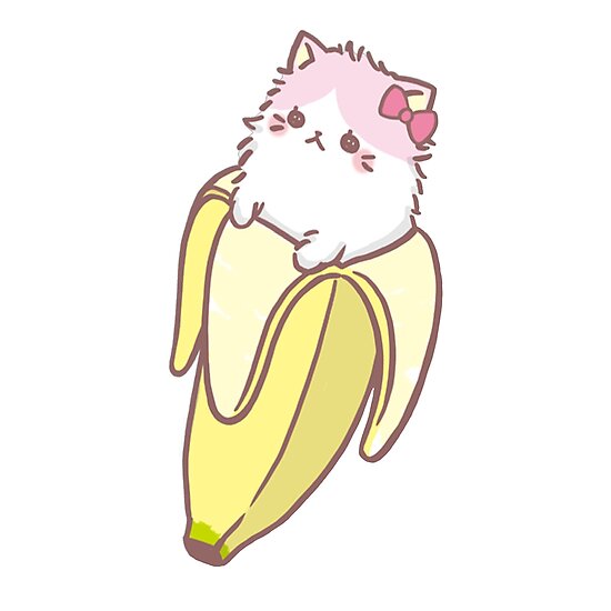 "Bananya - Cute Pink Anime Banana Cat" Posters by Cr4cker | Redbubble