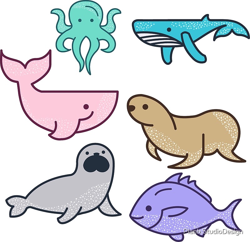 "kawaii cute cartoon sea animal" by Planb StudioDesign | Redbubble