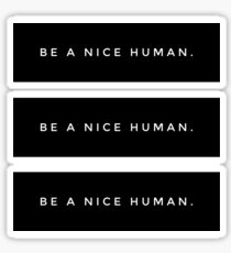 BE A NICE HUMAN. Sticker