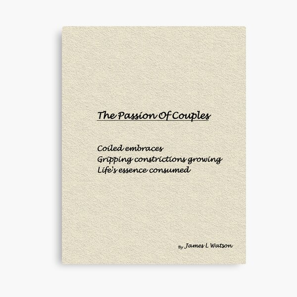 The Passion Of Couples Canvas Print
