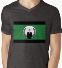 Anonymous Flag by Chillee Wilson Men's V-Neck T-Shirt