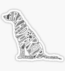 Pegatina Labrador retriever negro Doodle para los amantes de los perros