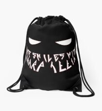 Fate smiles with sharp teeth Drawstring Bag