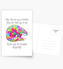 "You'll Still be Lovable Anyway" Rainbow Pangolin Postcards