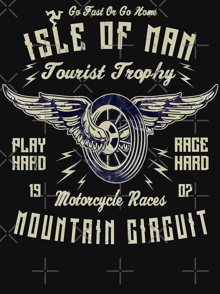 Isle Of Man TT Racing Vintage Biker Wings Wheel Tourist Trophy Bike Races Retro Graphic by thespottydogg