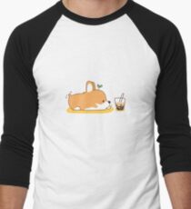 Camiseta ¾ estilo béisbol Té Corgi y Bubble