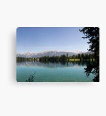 Canada Lake In Rocky Mountains Canvas Print