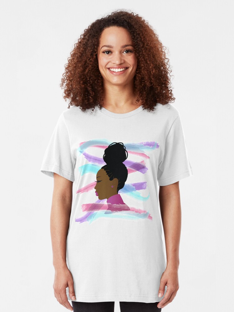 Black Girl Braided Bun Hairstyle T Shirt By Blackartmatters