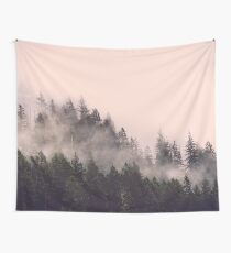 Peach Forest - Pink Fog in the Woods Tapestry
