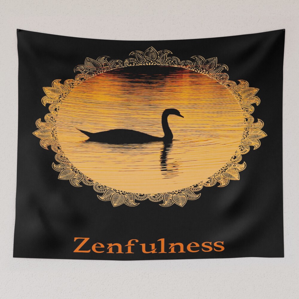 Zenfulness - The Golden Swan on a tapestry