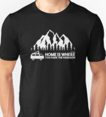 Camiseta ajustada El hogar es donde estacionas el Vanagon