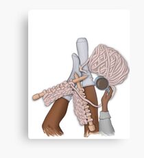 Knitting women winter Metal Print