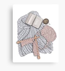 Knitting, design scene Metal Print