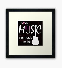 I love music, no music no love Framed Print