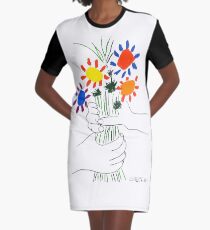 Pablo Picasso Blumenstrauß des Friedens 1958 (Blumenstrauß mit den Händen), T-Shirt, Artwork T-Shirt Kleid