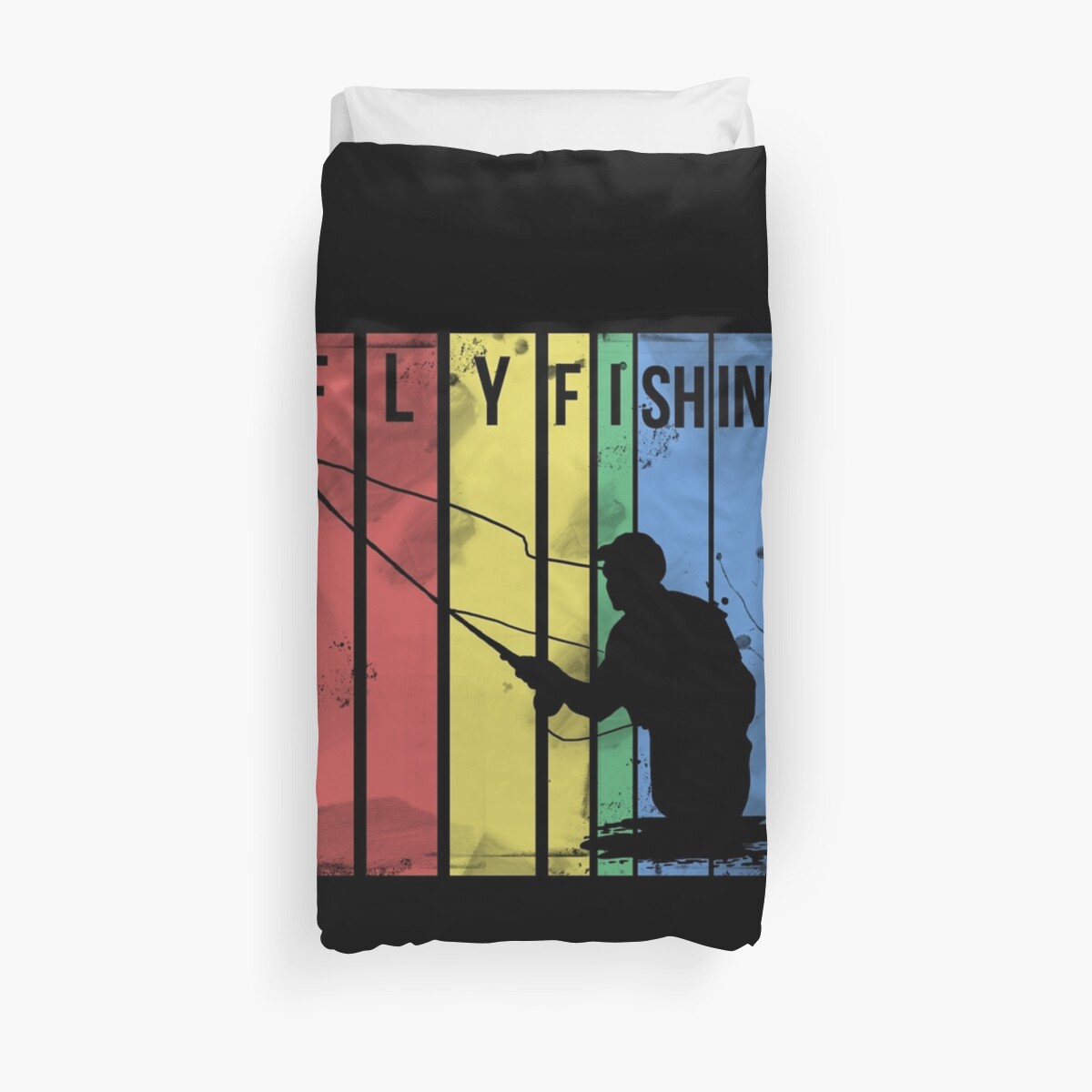 Funny Fly Fishing Fish Angling Fishermen Rod Gift Duvet Cover By