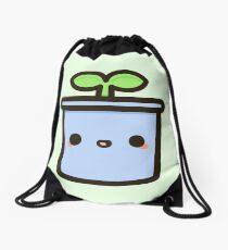 Cute sprout in pot Drawstring Bag