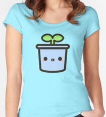 Cute sprout in pot Women's Fitted Scoop T-Shirt